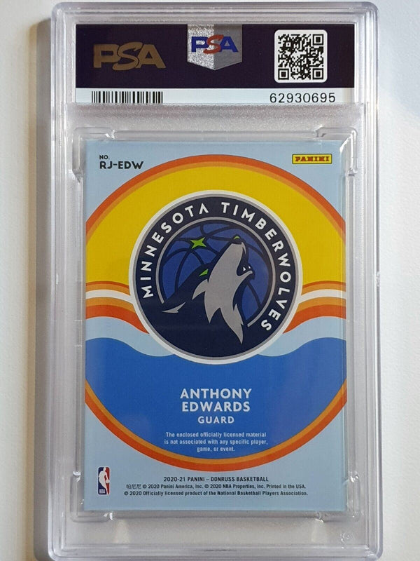 2020 Donruss Anthony Edwards Rookie #PATCH Jersey Kings - PSA 9 (POP 1)