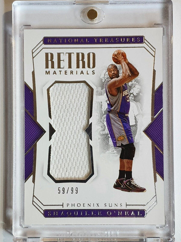 2018 National Treasures Shaquille O'Neal #PATCH /99 Game Worn Jersey - Rare