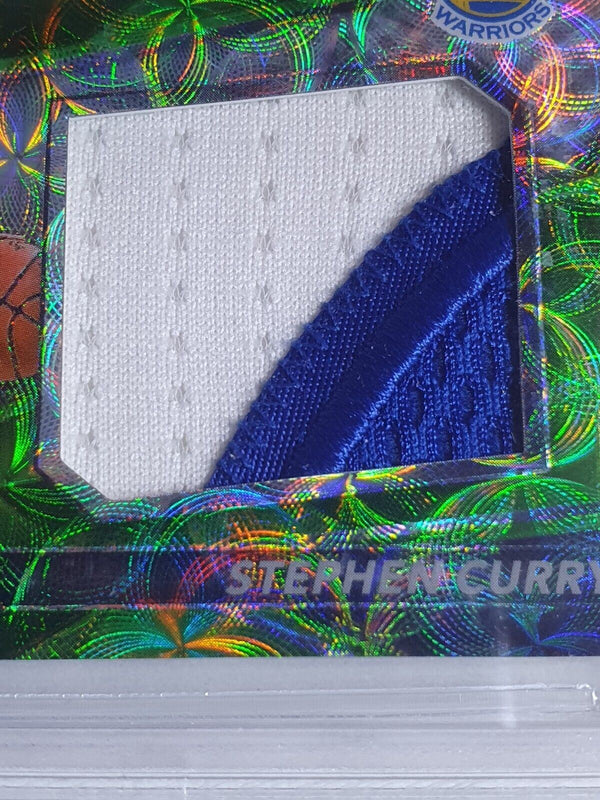 2016 Spectra Stephen Curry #PATCH NEON GREEN /25 Jersey - BGS 9 (POP 3)