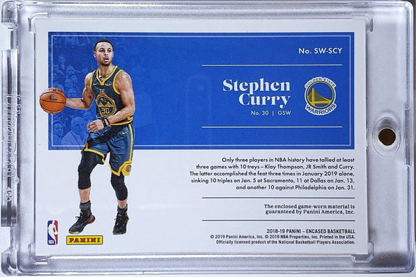 2018 Encased Stephen Curry #PATCH /99 Game Worn Jersey - Ready to Grade