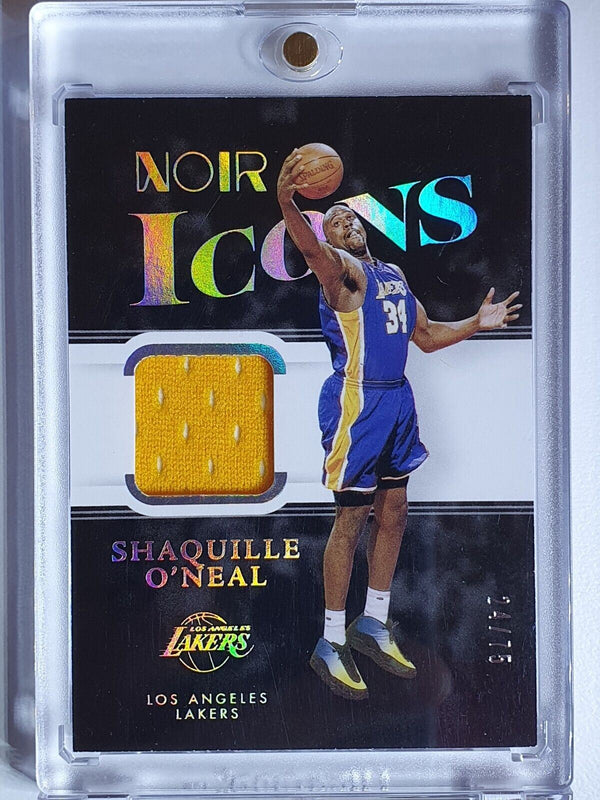 2021 Noir Shaquille O'Neal #PATCH /75 Game Worn Jersey - Rare