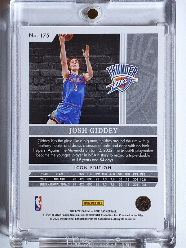 2021 Panini Noir Josh Giddey Rookie #175 Icon Edition /99 - Ready to Grade