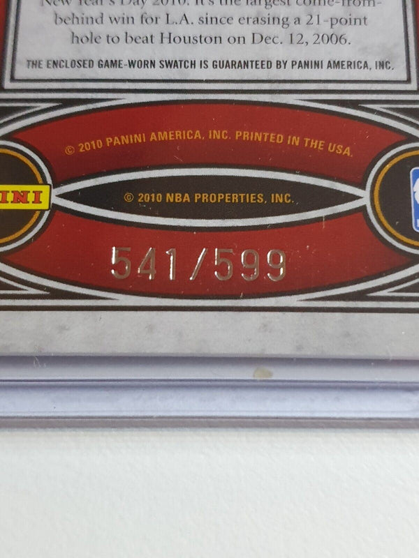 2010 Crown Royale Kobe Bryant #PATCH /599 Game Worn Jersey Die Cut - Rare