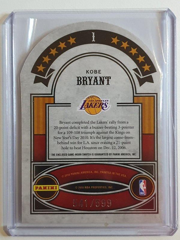 2010 Crown Royale Kobe Bryant #PATCH /599 Game Worn Jersey Die Cut - Rare