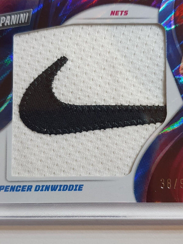 2021 Panini Spencer Dinwiddie #Patch NIKE SWOOSH /97 Moon Lava - Rare