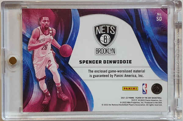 2021 Panini Spencer Dinwiddie #Patch NIKE SWOOSH /97 Moon Lava - Rare