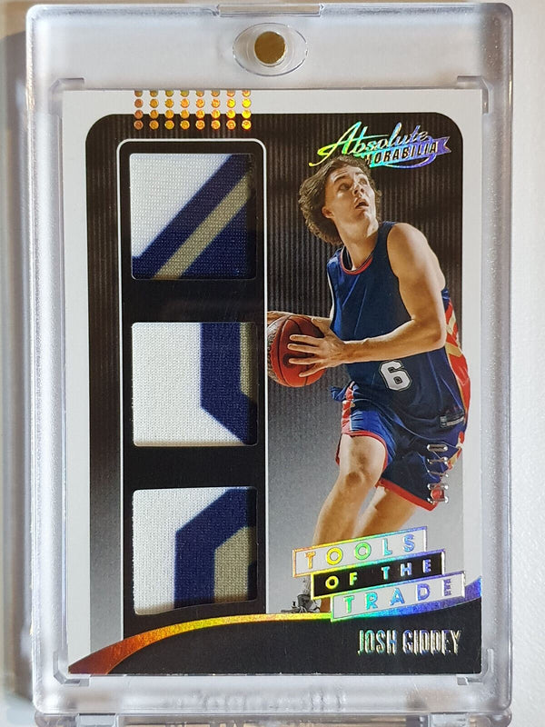 2021 Absolute Josh Giddey Rookie #PATCH GOLD /10 Triple Jersey - Very Rare