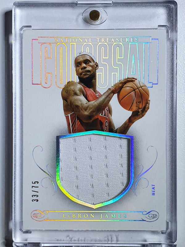 2013 National Treasures LeBron James #PATCH /75 Game Worn Jersey - Very Rare