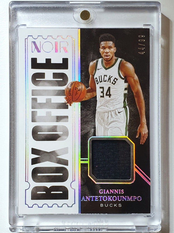 2020 Panini Noir Giannis Antetokounmpo #PATCH /99 Game Worn Jersey - Rare