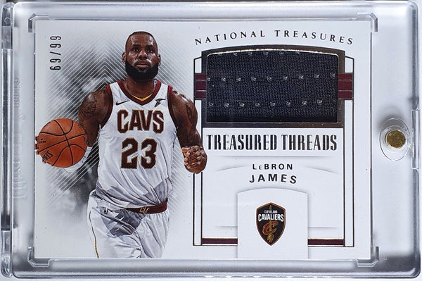 2017 Panini National Treasures LeBron James #PATCH /99 Game Worn Jersey - Rare