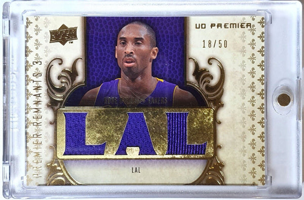 2008 Upper Deck Premier Kobe Bryant TRIPLE #PATCH /50 Game Worn Jersey - Rare