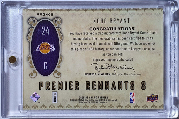 2008 Upper Deck Premier Kobe Bryant TRIPLE #PATCH /50 Game Worn Jersey - Rare