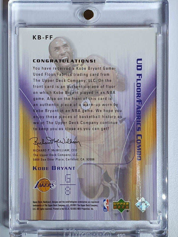 2003 Upper Deck Kobe Bryant JERSEY PATCH & GAME FLOOR - Rare Gem