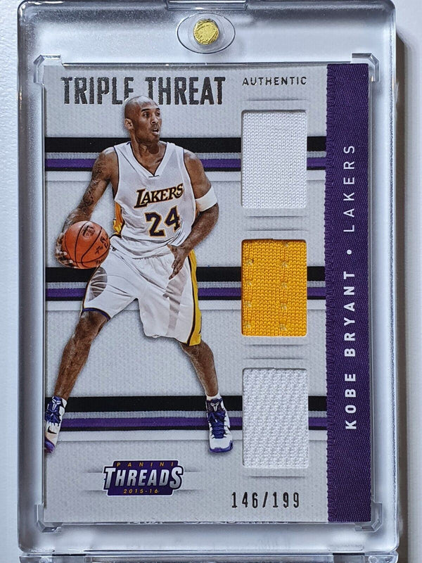 2015 Threads Kobe Bryant Game Worn Jersey /199 TRIPLE PATCH - Rare