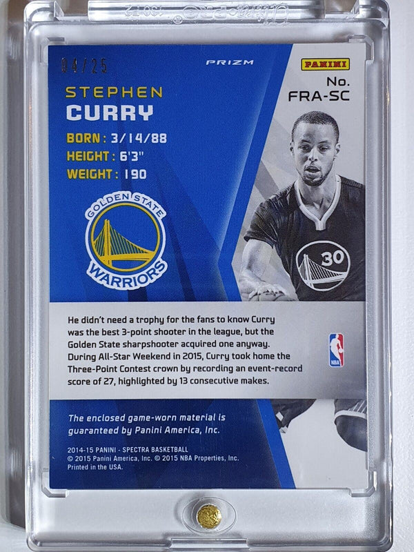 2014 Panini Spectra Stephen Curry #PATCH BLUE HOLO /25 Prizm - Rare