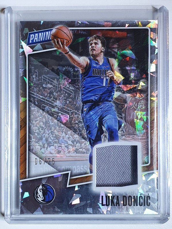 2019 Panini Luka Doncic #PATCH CRACKED ICE /25 Game Worn Jersey - Ready to Grade