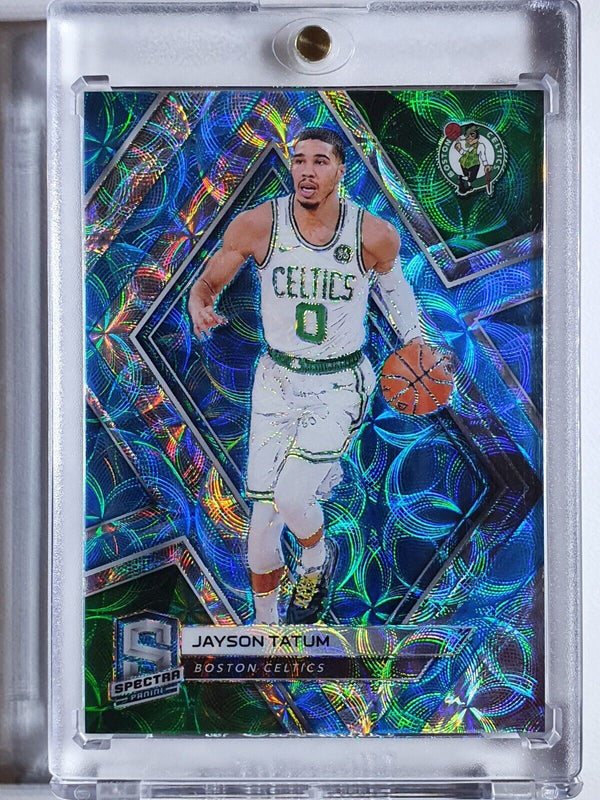 2018 Panini Spectra Jayson Tatum #20 NEON BLUE Prizm /75 - Ready to Grade