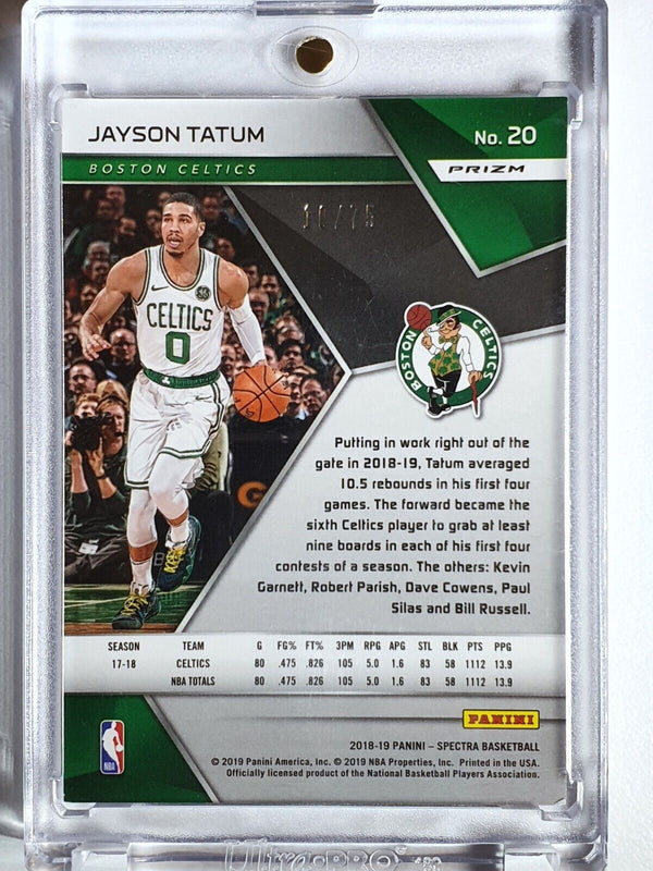 2018 Panini Spectra Jayson Tatum #20 NEON BLUE Prizm /75 - Ready to Grade