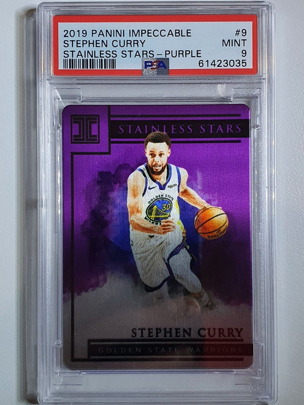 2019 Impeccable Stephen Curry PURPLE /49 Stainless Stars - PSA 9 (POP 3)