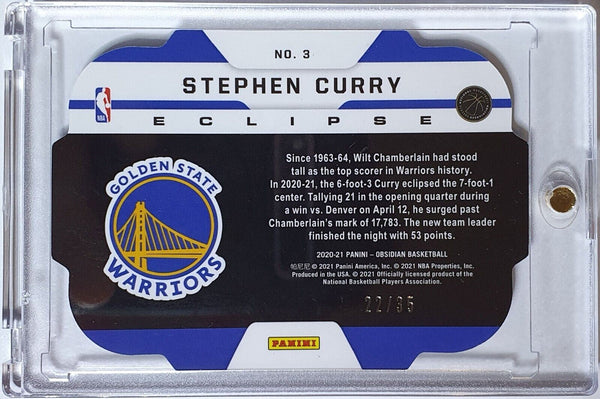 2020 Obsidian Stephen Curry #3 ORANGE Prizm /35 Die-Cut - Ready to Grade