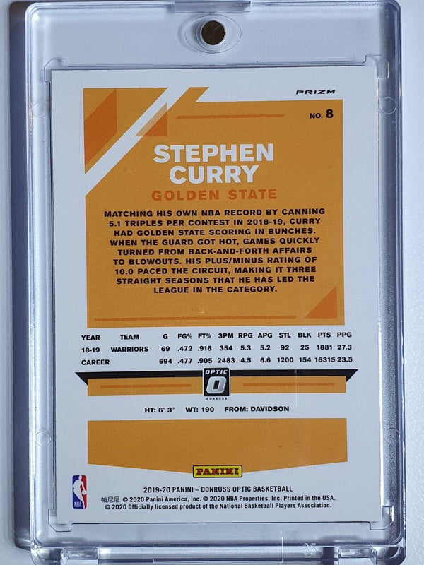 2019 Donruss Optic Stephen Curry #8 SILVER Holo - Ready to Grade