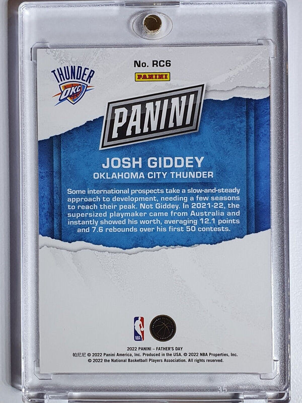 2022 Panini Josh Giddey Rookie #RC6 SILVER HOLO /199 Holo - Ready to Grade