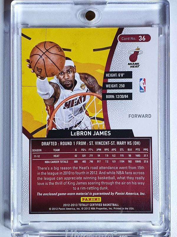 2012 Totally Certified LeBron James #PATCH RED Game Worn Jersey - Rare