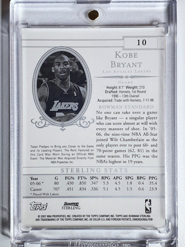 2006 Bowman Kobe Bryant #PATCH Sterling Game Worn Jersey - Ready to Grade