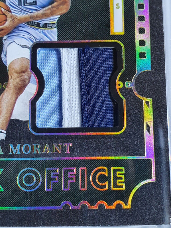 2021 Panini Noir Ja Morant PRIME #PATCH /25 3 Color Jersey Swatch - Rare