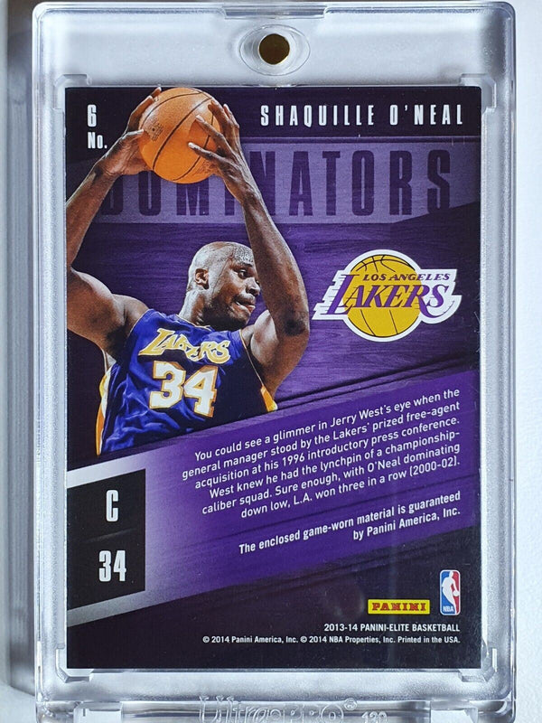 2013 Panini Elite Shaquille O'Neal #PATCH Game Worn Jersey