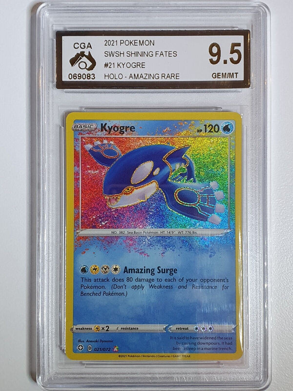 2021 Pokemon Kyogre 021/072 AMAZING RARE Shining Fates - CGA 9.5