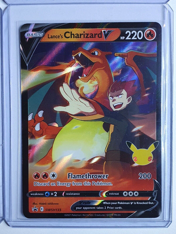 Pokemon LOT x 4 Lance's Charizard V SWSH133 Black Star Promo - Ready for Grading