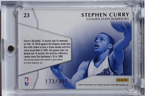 2010 Threads Stephen Curry #PATCH /399 Game Worn Jersey - Rare 2nd Year