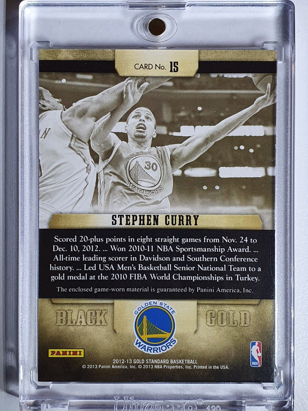 2012 Panini Gold Standard Stephen Curry #PATCH /149 Game Worn Jersey - Rare