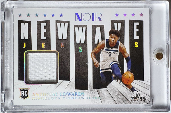 2020 Noir Anthony Edwards Rookie #PATCH /99 New Wave Jersey RC - Rare Gem