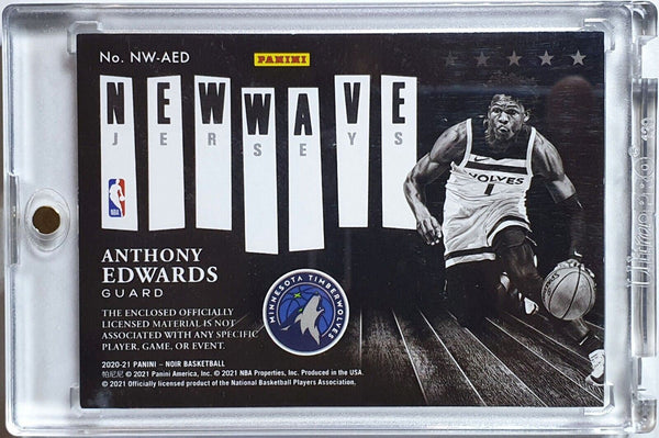 2020 Noir Anthony Edwards Rookie #PATCH /99 New Wave Jersey RC - Rare Gem