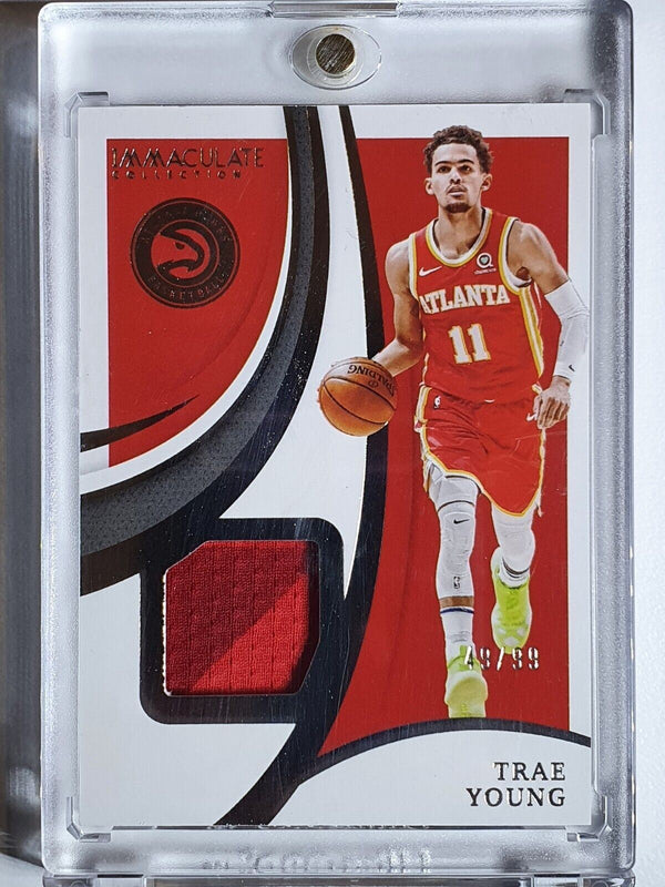 2020 Immaculate Trae Young #PATCH /99 Game Worn 2 Color Jersey - Rare