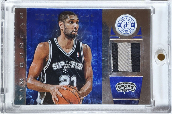 2013 Totally Certified Tim Duncan PRIME #PATCH BLUE /25 Game Worn Jersey - Rare