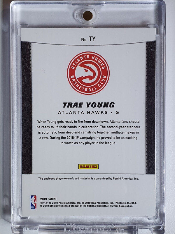 2019 Panini Trae Young #PATCH /50 Player Worn 2 Color Jersey - Ready to Grade