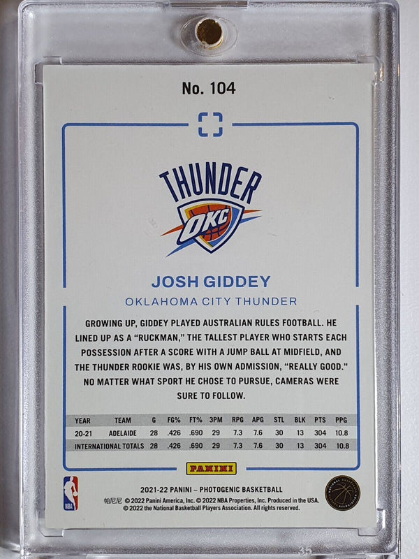 2021 Panini Photogenic Josh Giddey Rookie #104 RC - Ready to Grade