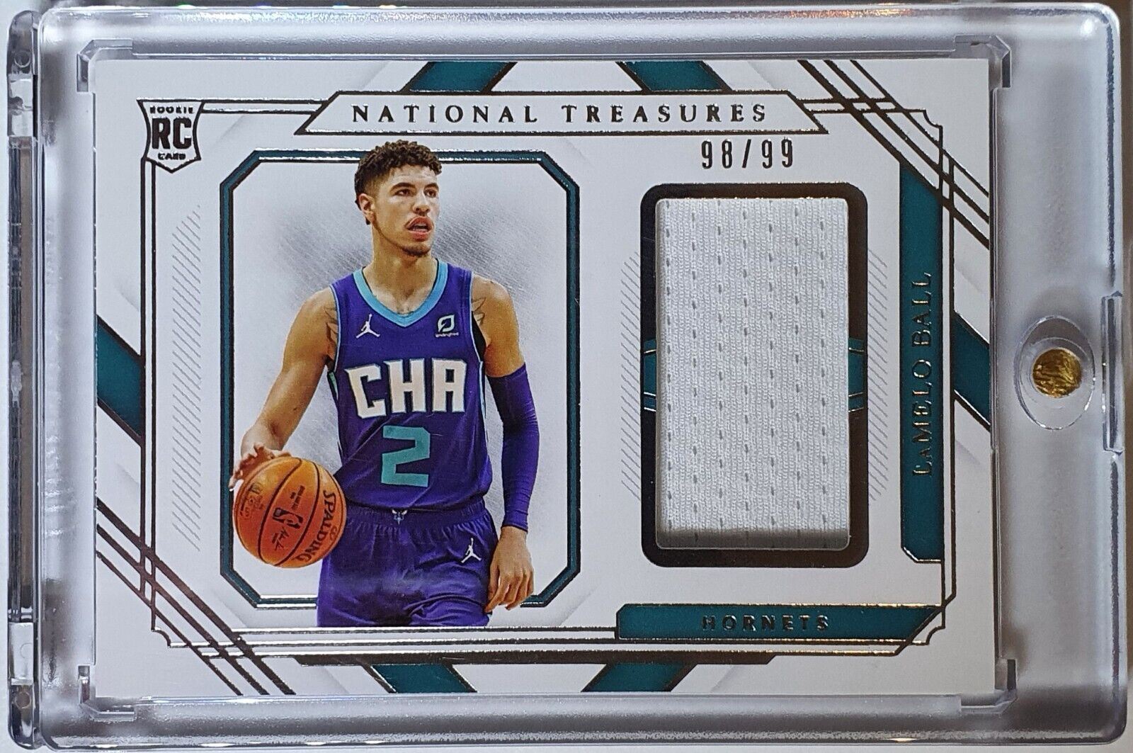 2020 National Treasures LaMelo Ball Rookie #PATCH /99 RC Jersey