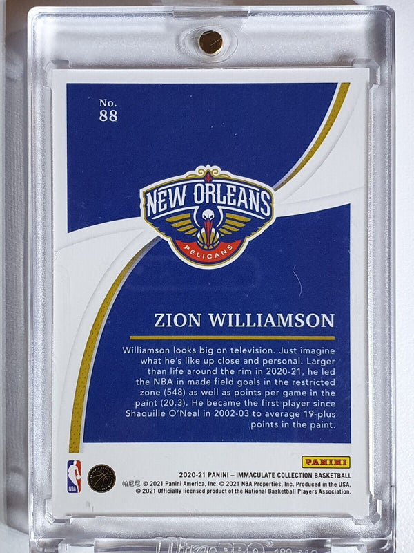 2020 Panini Immaculate Zion Williamson #88 RED /49 Edition - Ready to Grade