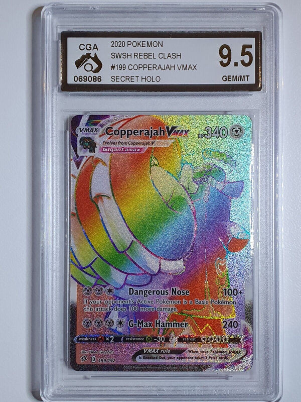 2020 Pokemon Copperajah VMAX 199/192 Rebel Clash HOLO - CGA 9.5