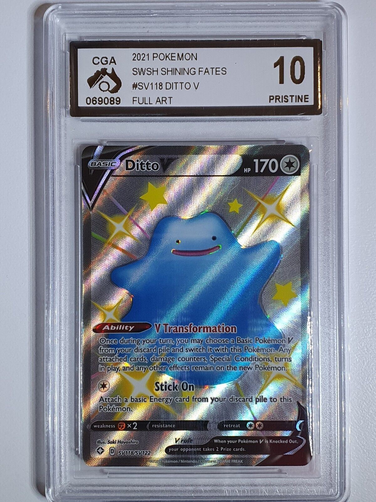 Pokemon Card Shiny Ditto V SV118/SV122 Ultra Rare Shining Fates