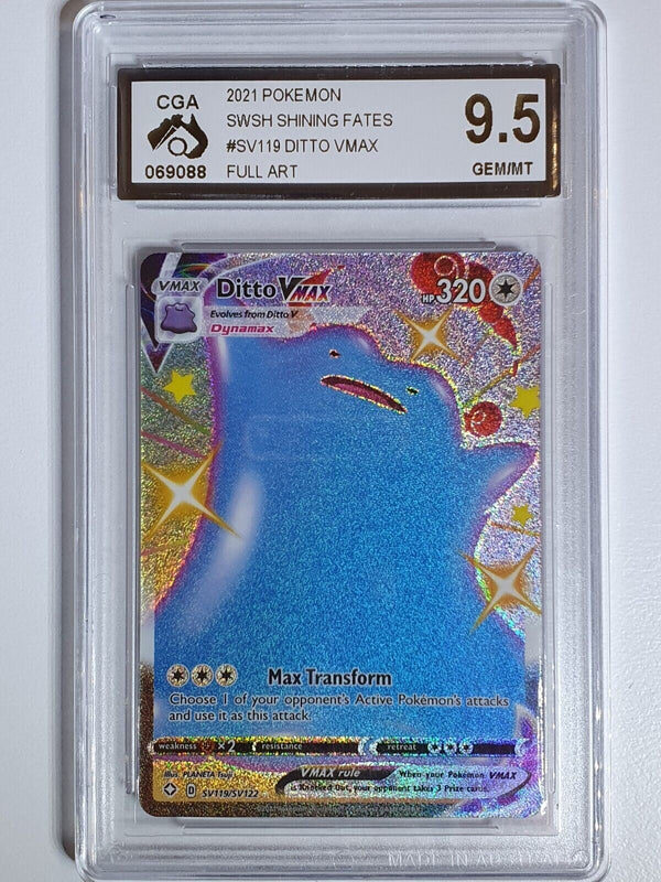 Pokemon Ditto Vmax Full Art #SV119 Shining Fates - CGA 9.5