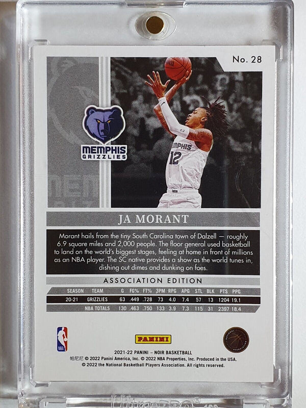 2021 Panini Noir Ja Morant #28 SILVER /35 HOLO Association Edition - RARE