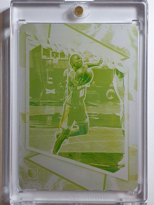 2020 Panini Ja Morant #14 PRINTING PLATE 1/1 Yellow (True 1 of 1)