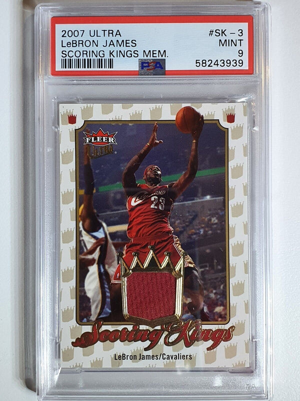 2007 Fleer Ultra Lebron James #PATCH Game Worn Jersey - PSA 9 (POP 6)