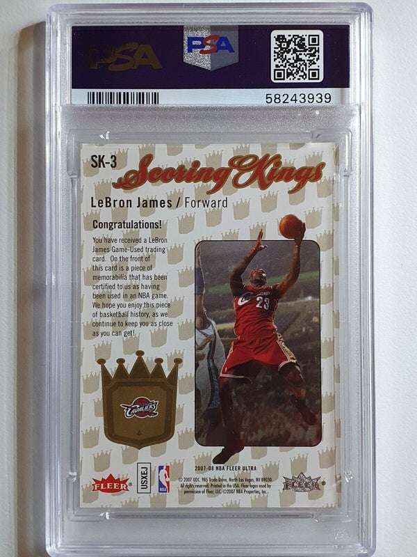 2007 Fleer Ultra Lebron James #PATCH Game Worn Jersey - PSA 9 (POP 6)