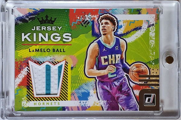 2021 Panini Donruss LaMelo Ball GAME WORN #PATCH 2 Color Striped Jersey - Rare